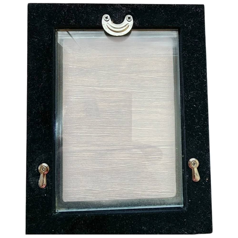 Frame photo silver decorative corners black back & glass front